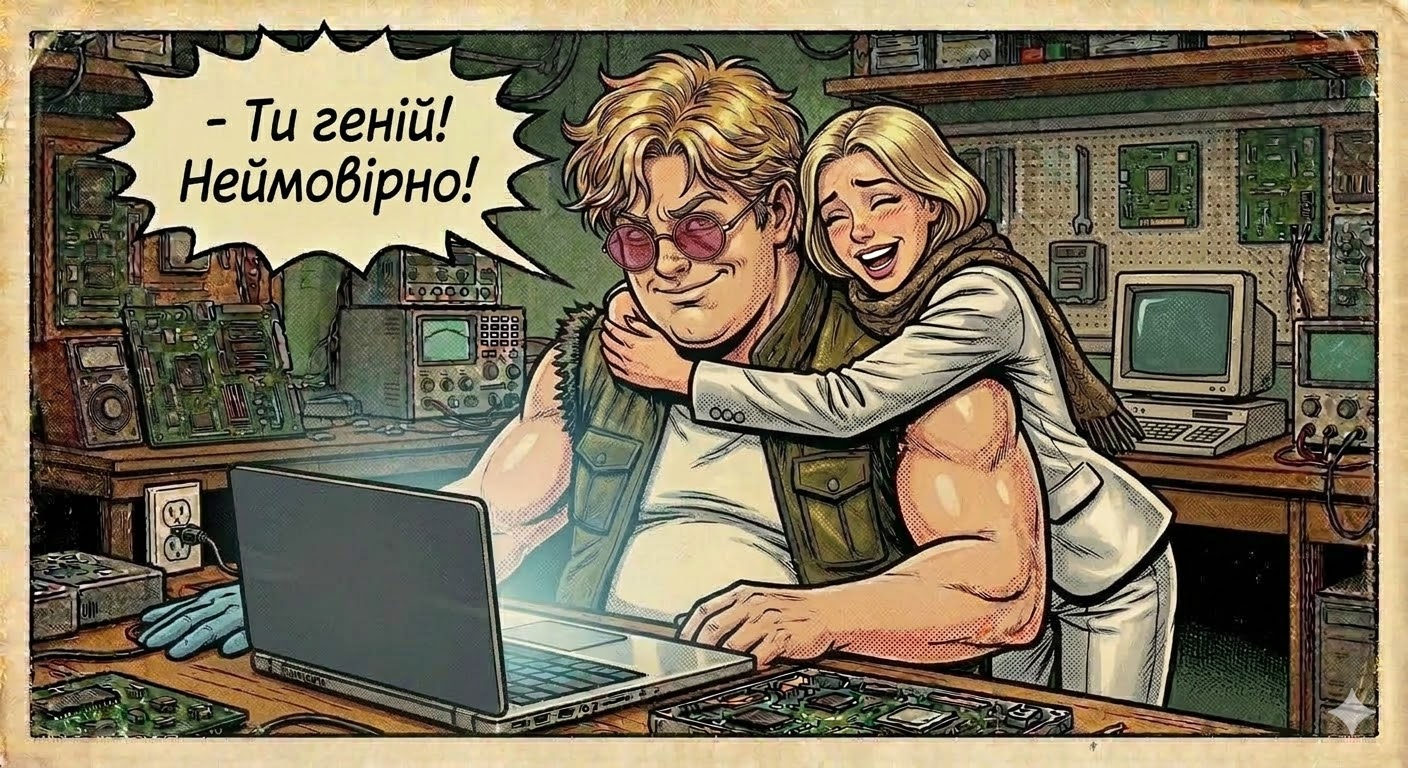 Денсік і ноутбук - Панель 3